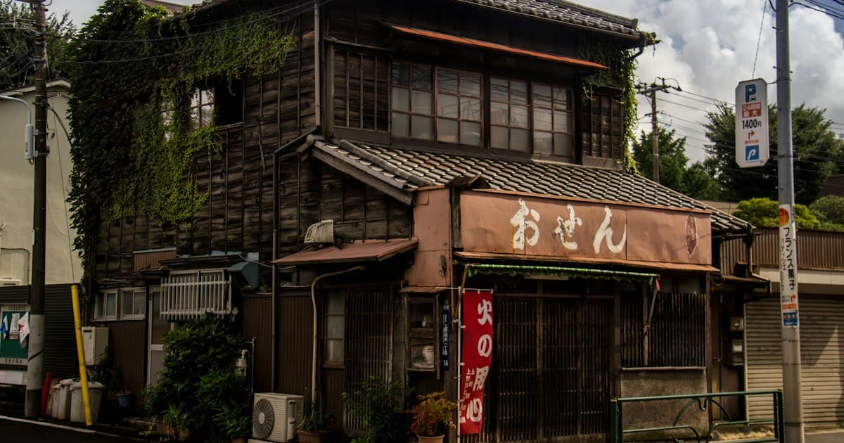 曇り空の下に建つ2階建ての住宅